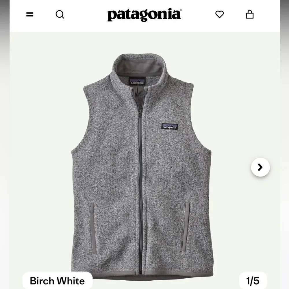 Patagonia Women's Better Sweater Fleece Vest XS Full Zip Fleece Birch White gorp